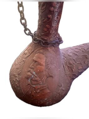 Vintage Spanish Leather Wrapped Wine Decanter Don Quixote Miguel de Cervantes